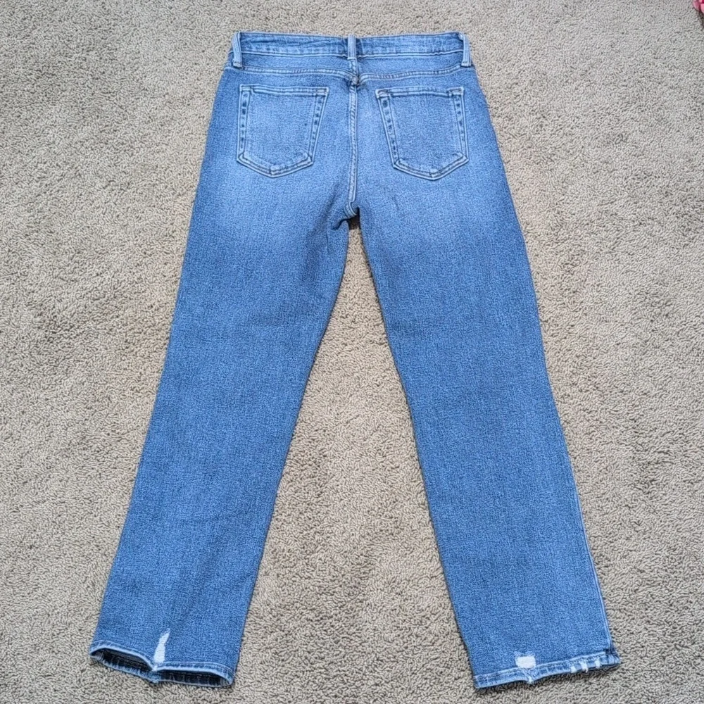Just Black Denim Straight Leg Jeans Distressed Medium Wash Size 28